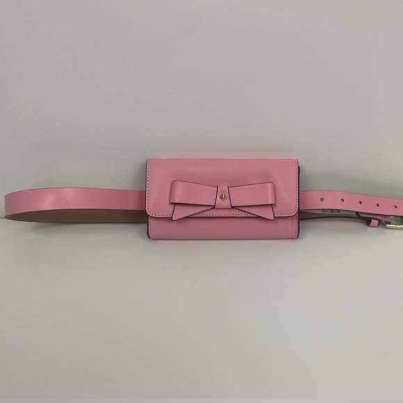 Kate Spade Bow Belt Bag Pink Leather Women's Size L/XL - Picture 5 of 13